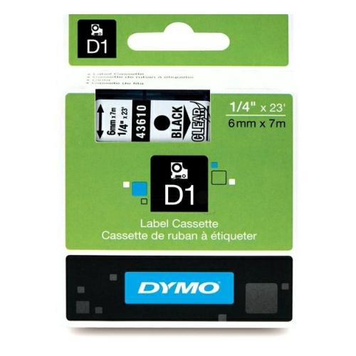 Dymo etiketa čierna na priehľadný (43610 / S0720770), 6mm, laminované