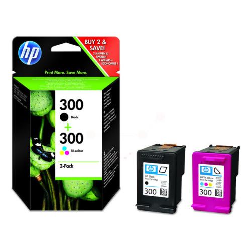 HP atramentová náplň čierna / farba (CN637EE / 300) (Dvojbalenie, multipack)