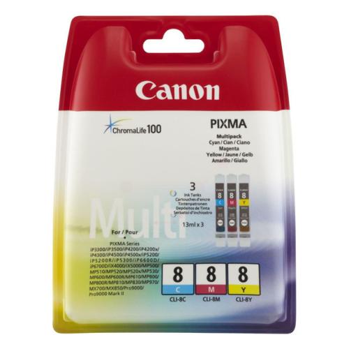 Canon atramentová náplň azúrová / magenta / žltý (0621B029 / CLI8) (multipack)