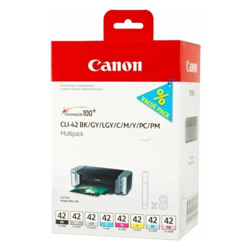 Canon atramentová náplň čierna / azúrová / magenta / žltý / azúrová fotografiegrafia / magenta fotografie / šedá / šedá svetlo (6384B010 / CLI42) (multipack)