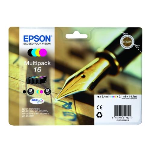 Epson atramentová náplň čierna / azúrová / magenta / žltý (C13T16264010 / 16) (multipack)