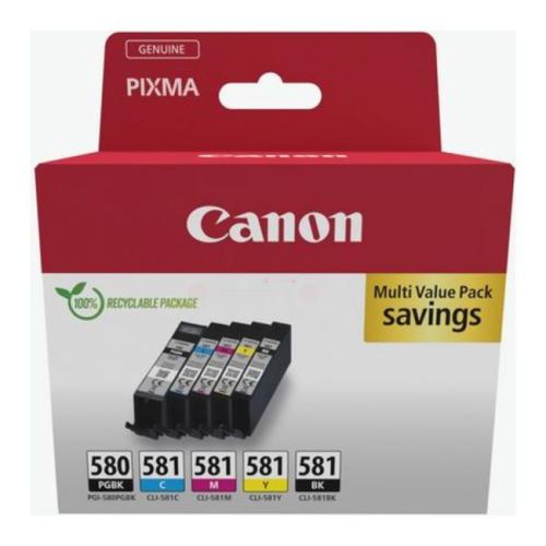 Canon atramentová náplň čierna / čierna fotografiagrafie / azúrová / magenta / žltý (2078C005 / PGI580CLI581) (multipack)