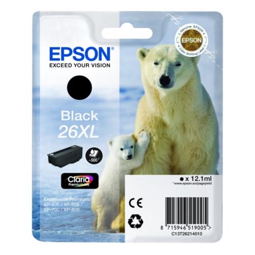 Epson atramentová náplň čierna (C13T26214012 / 26XL) (high capacity)