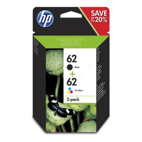 HP atramentová náplň čierna / farba (N9J71AE / 62) (Dvojbalenie, multipack)