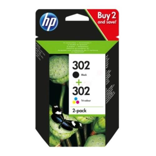 HP atramentová náplň čierna / farba (X4D37AE / 302) (Dvojbalenie, multipack)