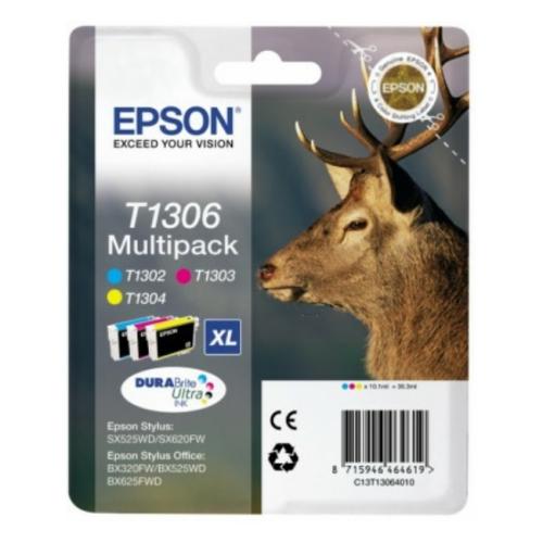 Epson atramentová náplň azúrová / magenta / žltý (C13T13064012 / T1306) (multipack)