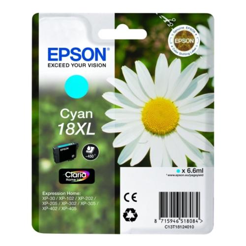 Epson atramentová náplň azúrová (C13T18124012 / 18XL) (high capacity)