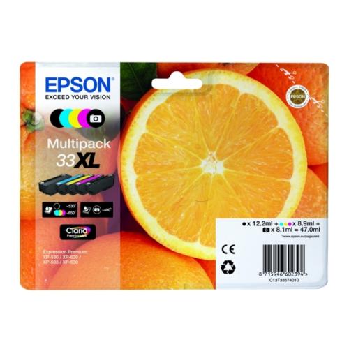 Epson atramentová náplň čierna / čierna fotografiagrafie / azúrová / magenta / žltý (C13T33574011 / 33XL) (multipack, high capacity)