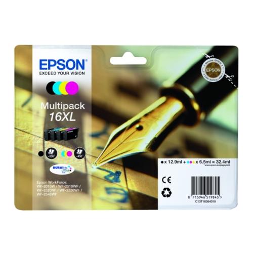 Epson atramentová náplň čierna / azúrová / magenta / žltý (C13T16364012 / 16XL) (multipack, high capacity)