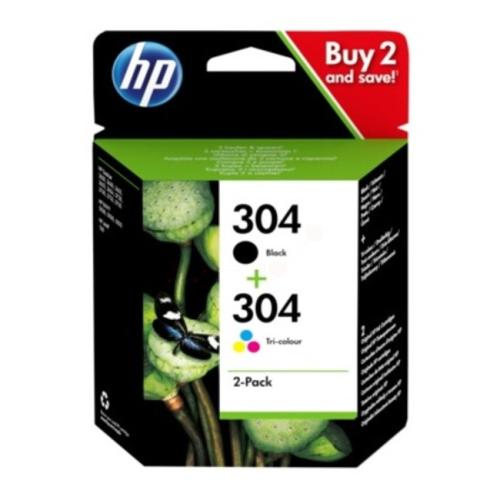 HP atramentová náplň čierna / farba (3JB05AE / 304) (Dvojbalenie, multipack)