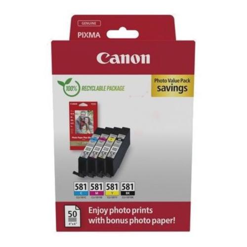 Canon atramentová náplň / fotopapier čierna / azúrová / magenta / žltý (2106C006 / CLI581) (multipack)