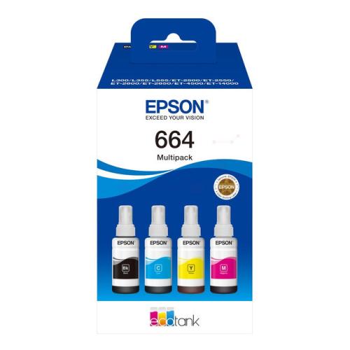 Epson atramentová náplň čierna / azúrová / magenta / žltý (C13T664640 / 664) (multipack)