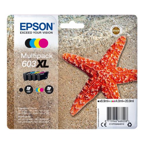 Epson atramentová náplň čierna / azúrová / magenta / žltý (C13T03A64010 / 603XL) (multipack, high capacity)